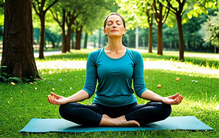 회복탄력성을 높이는 명상 기법 - Mindfulness & Breathing**

"A serene woman sitting in a park, fully clothed in comfortable yoga atti...