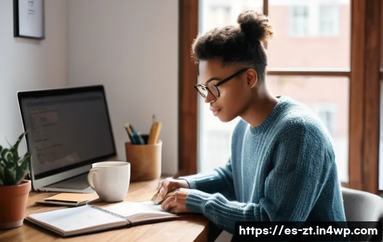 정신적 회복탄력성을 위한 자원 관리 방안 - **Prompt:** A young adult, gender-neutral, in a modern, well-lit home office, surrounded by a realis...